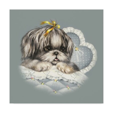 Trademark Fine Art Peggy Harris 'Blue Puppy Box Top' Canvas Art, 24x24 ALI42290-C2424GG